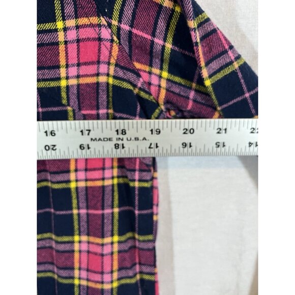 Wilful Wear Women’s Large Long Sleeve Pink Plaid Cotton Snap Front Shirt - Picture 7 of 9